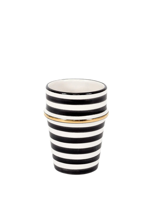 Moroccan Ceramic Cup - Black Stripe