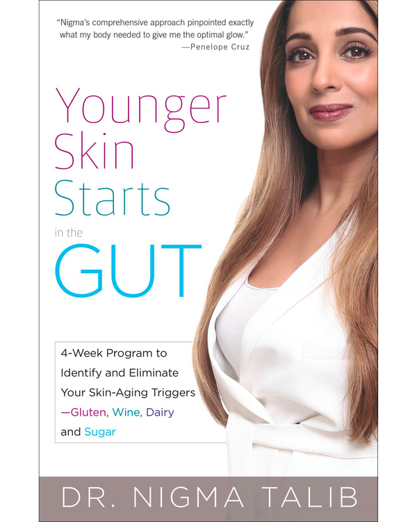 younger skin starts in the gut book by Dr. Nigma 